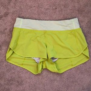 Lululemon neon green athletic shorts